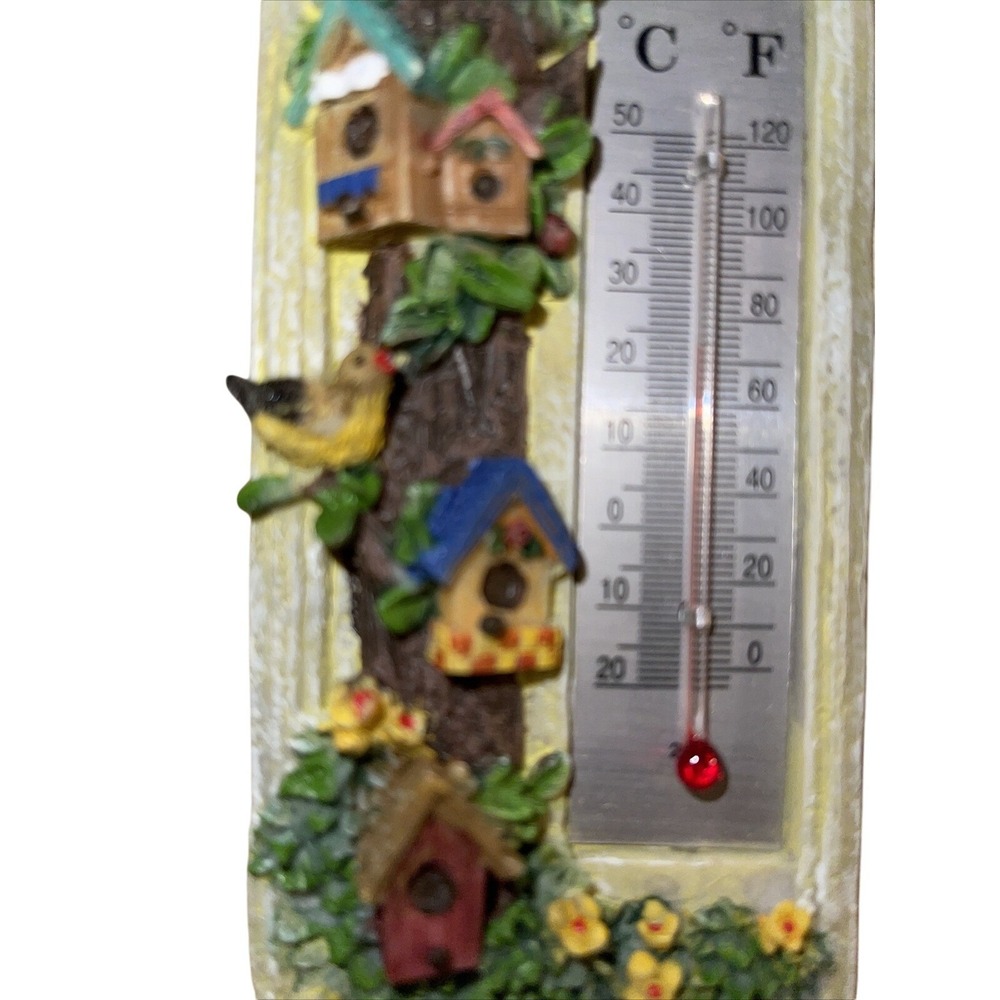 Vintage Thermometer, Birds Houses, Birds Floral Indoor Thermometer. - Picture 7 of 12